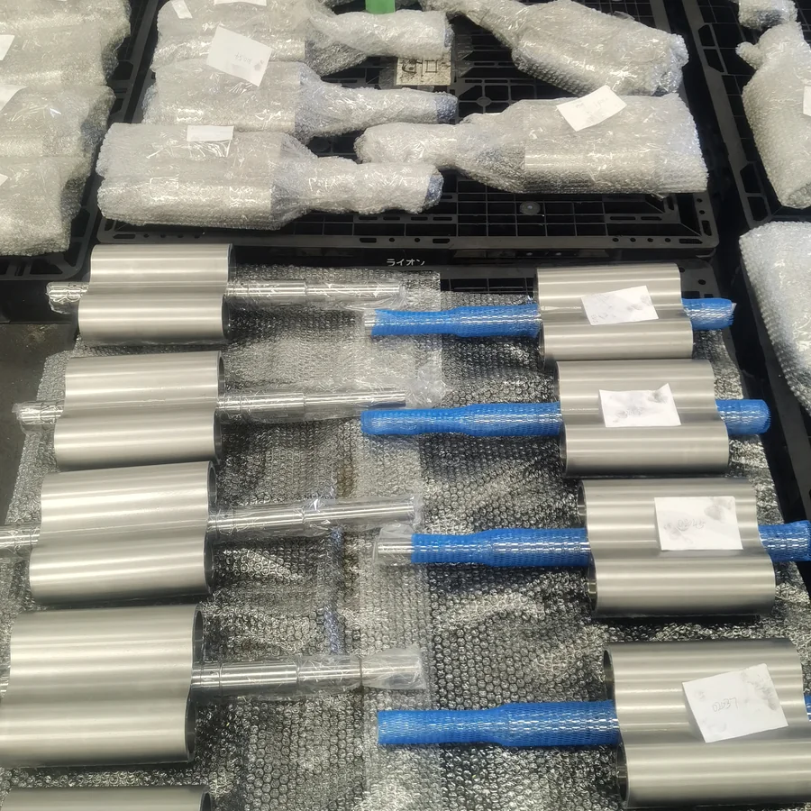 Real batch of machined parts prepared for shipment